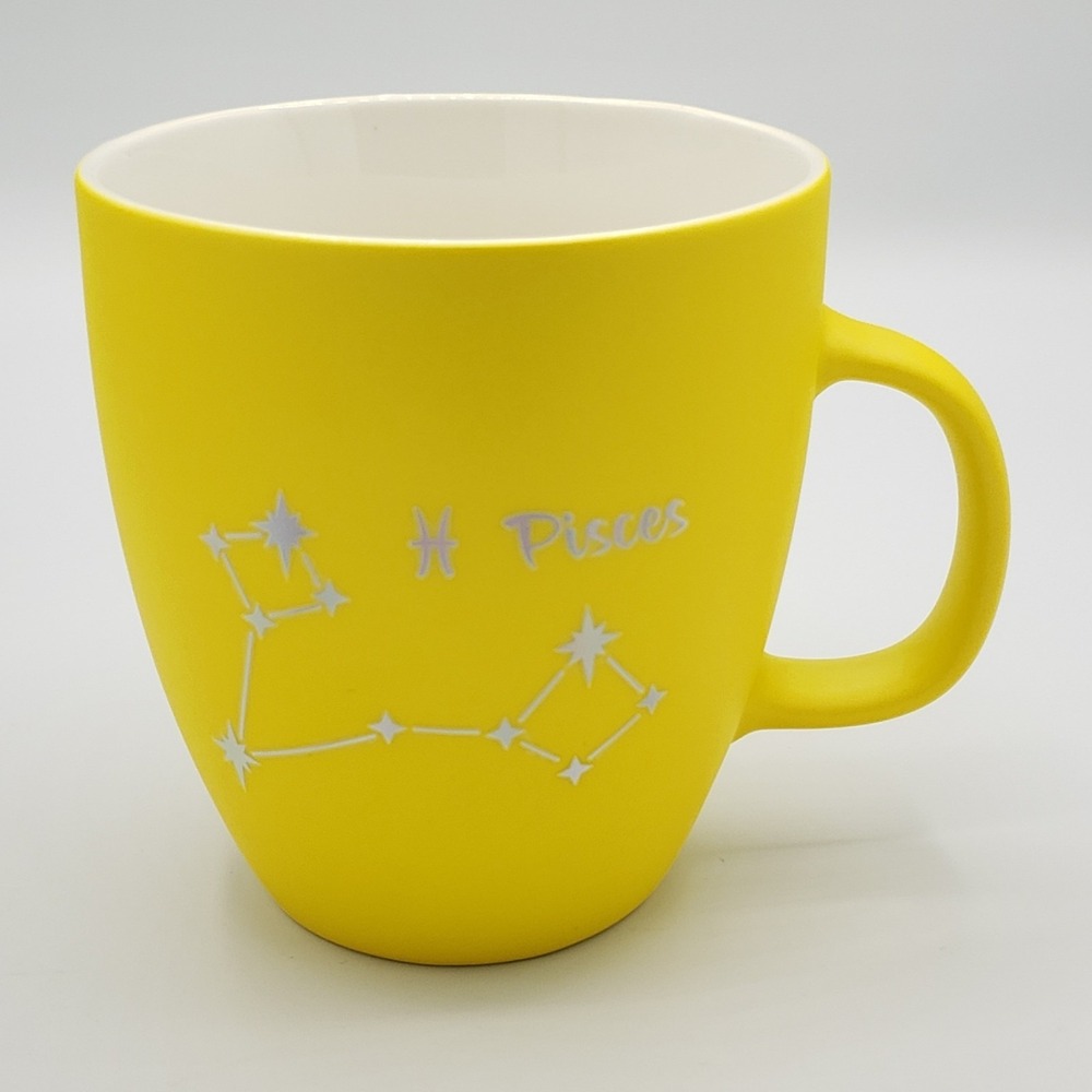 Zodiac Mug "Pisces" by Modern Expressions~‎ Bright Yellow with Stars